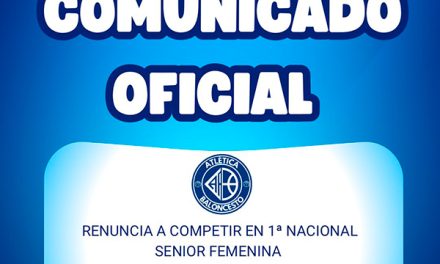 RENUNCIA A COMPETIR EN 1ª NACIONAL SENIOR FEMENINA