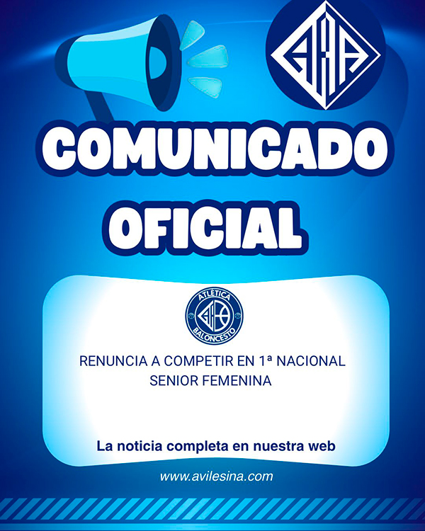 RENUNCIA A COMPETIR EN 1ª NACIONAL SENIOR FEMENINA